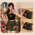 thumbnail image 2 of Falda vaquera Sanrio Hello Kitty Anime Y2K chica picante falda de cadera envolvente de camuflaje versión coreana moda media falda verde militar, 2 of 4