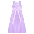 thumbnail image 4 of iEFiEL Girls Sequined Lace Chiffon Flower Girl Dress 2 Layers Wedding Birthday Party Dress Lavender-A 8, 4 of 5