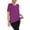 Dark Purple, variant on Three Piece Short Sleeve Loose Split Top Summer Solid Casual Tee Women V Neck T-Shirt