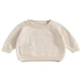 thumbnail image 1 of Baby Girl Boy Knit Pullover Sweater Fall Winter Warm Sweatshirt Tops with Pocket, 1 of 6