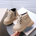 thumbnail image 5 of eileial Toddler Boys Girls Boots Kids Work Boots Winter Snow Boots Lace up Hiking Outdoor Boots (Toddler/Little Kid),Beige 6, 5 of 6