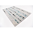 thumbnail image 2 of Unique Loom Modern Collection Abstract, Geometric, High-Low Pile, Indoor and Outdoor Area Rug, 6 x 9 ft, Gray/Ivory, 2 of 6