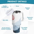 thumbnail image 2 of Yayeee 40oz Stainless Steel Tumbler with Straw and Handle Double-Wall Insulated Travel Water Bottle, Art Mountain and Sun Pattern, 2 of 8