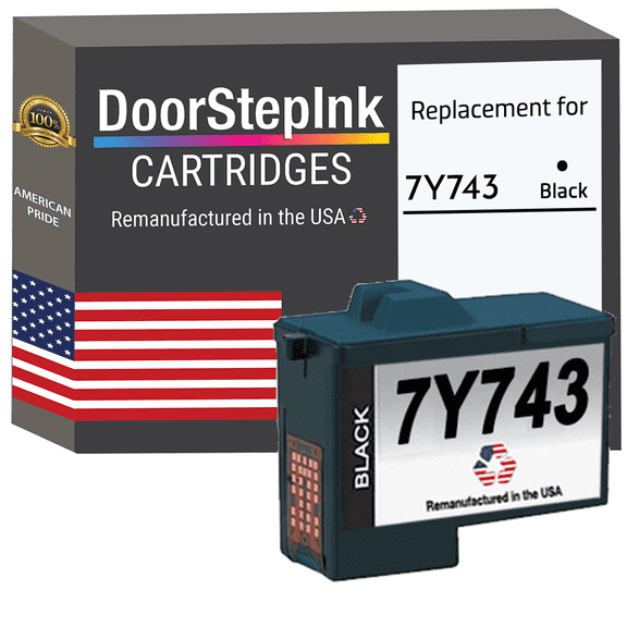 Remanufactured DoorStepInk High Yield Ink Cartridge for Dell Series 2 7Y743 Black