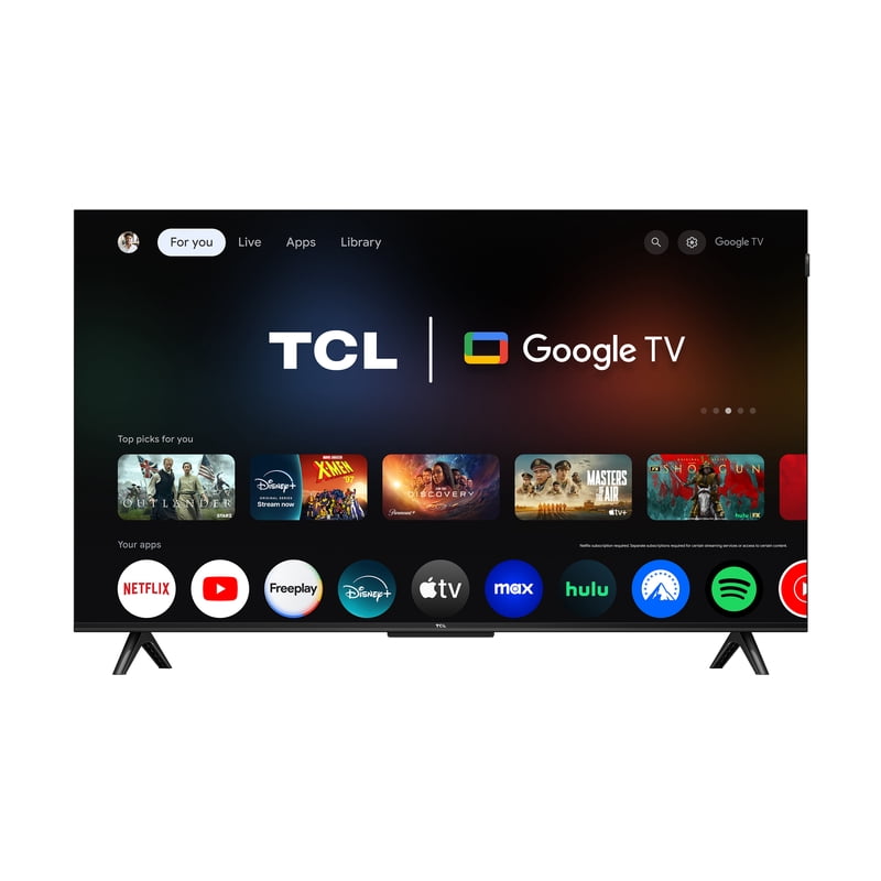 TCL 43" Q Series QLED 4K UHD HDR Smart Google TV (NEW 2025) - Dolby Vision, Dolby Atmos, Motion Rate 240, HDR 10+, Auto Game Mode - 43Q51K front and back view