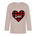 thumbnail image 3 of HaoXianJian Mens Shirt Cute Plaid Love Heart Graphic Tees Crew-neck 3/4 Sleeve Regular Fits Casual Tee T-Shirts Tshirt Tops Pullover Top Casual Valentines Gifts Plus Size 2X 3X 5X, 3 of 3