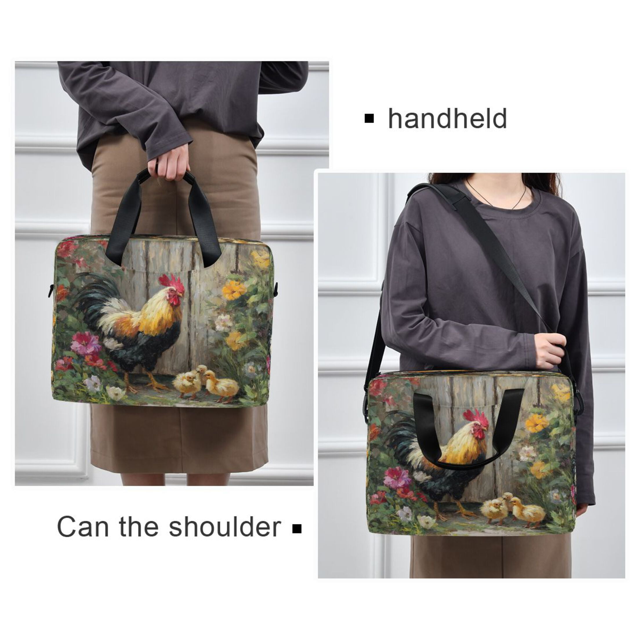 Laptop Bag Laptop Briefcase 15.7 x 3 x 11.8 Inches Laptop Bag Briefcases Laptop Storage Travel Laptop Bag Work Laptop Bag Colorful Big Rooster
