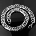 thumbnail image 6 of 9-20mm Silver Stainless Steel Curb Cuban Link Chain Necklace Jewelry for Men, 6 of 8
