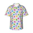 thumbnail image 2 of Yiaed Bear And Polka Dot Print Hawaiian Shirt for Men Short Sleeve Button Down Shirts Beach Shirts for Men-Large, 2 of 5