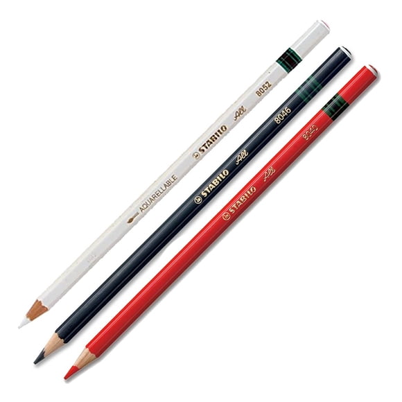 Lápices de colores STABILO All 3x Negro, Rojo y Blanco