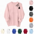 thumbnail image 2 of Godom Halloween Sweatshirts for Women Graphic Crewneck Long Sleeve Pullover Cute Ghost Tops, 2 of 7