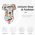 thumbnail image 4 of KLL Women 's Crew Neck Bodysuit Jumpsuits Industrial Transportations Print Short onesies Stretch T Shirts, 4 of 7