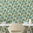 thumbnail image 2 of Ambesonne Tribal Peel & Stick Wallpaper for Home, Ethnic Pattern Folk Paisley, 13"x36", Sky Blue Pale Khaki, 2 of 5