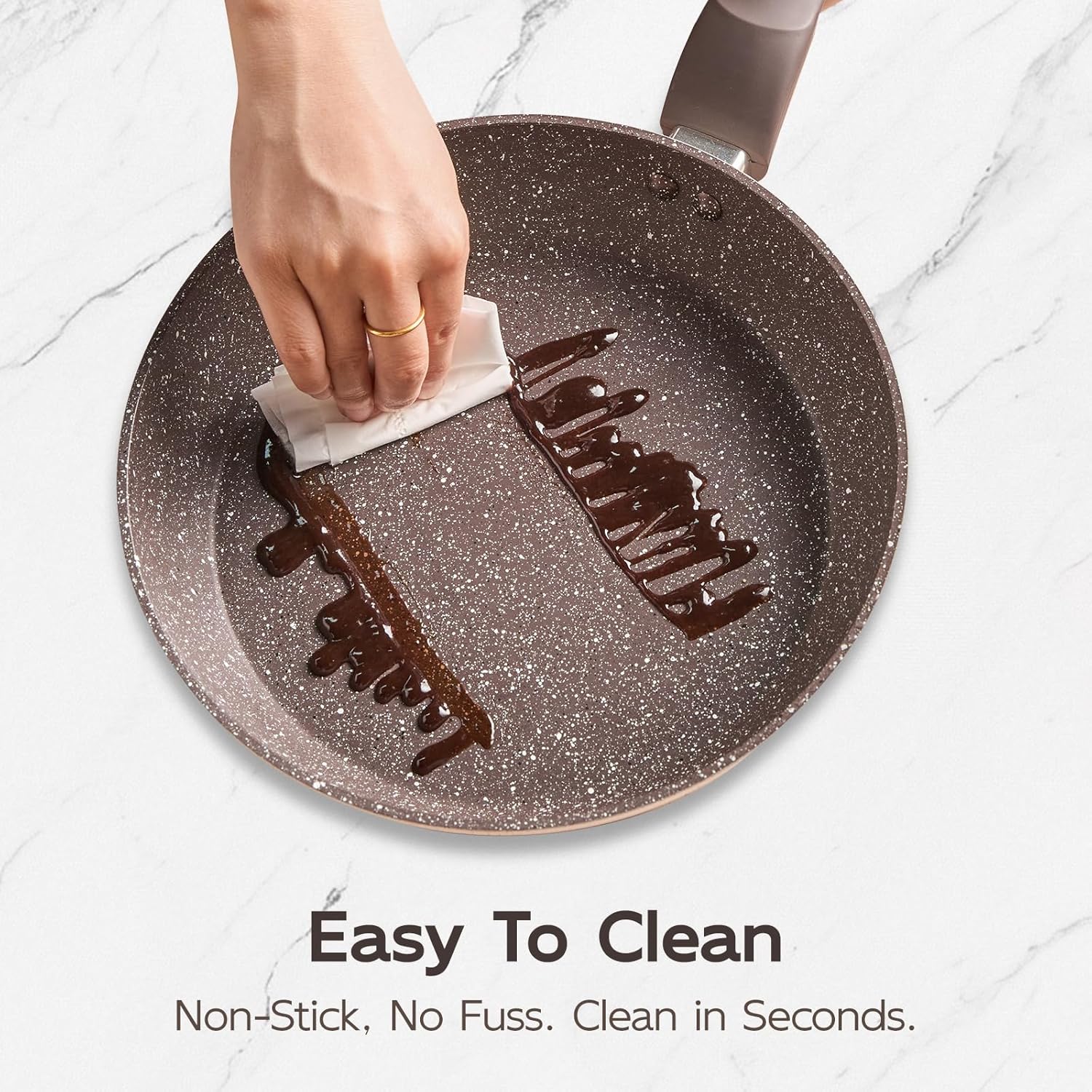 9.4" Ceramic Skillet | Non Stick Frying Pan with Stay-Cool Handle – PFOA-Free, Healthy & Safe Egg Pan