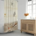 thumbnail image 2 of Beach Shower Curtain Sets,Starfish Seashell Bathroom Curtains,Ocean Themed Bath Curtain,Waterproof Fabric with 12 Hooks 72x72Inches, 2 of 6