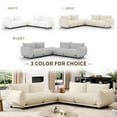 thumbnail image 5 of Indecor Home Upholstery Sectional Sofa V Shaped 5 Seater Including Ottoman Sofa Sectional Couches for Living Room Beige, 5 of 8