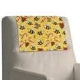 thumbnail image 4 of COEQINE Recliner Headrest Protector Faux Leather Cover with Adhesive Backed Hook and Loop Straps, Anti-Slip Head Rest Cover for Sofa, Loveseat, Couch, 17x27 Inch, Bee Candy Cane Yellow, 4 of 7