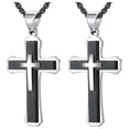 thumbnail image 1 of Collar Triple Cruz High Monaco SacredGleam01 2Pzas Negro Dije 3x5.3cm Metal, 1 of 5