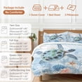 thumbnail image 6 of Green Sea Turtle Duvet Cover Set King Size, Ocean Coral Starfish 4 Piece Soft Microfiber Bedding Set with 1 Duvet Cover, 1 Flat Sheet, 2 Pillowcases, 6 of 9