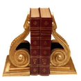 thumbnail image 1 of Hickory Manor Home 6625BE GL Beaded Scroll Bookends, Gold Leaf, 1 of 1