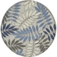thumbnail image 6 of Nourison Aloha Indoor/Outdoor Grey/Blue 4' x round Area Rug, (4 Round), 6 of 9