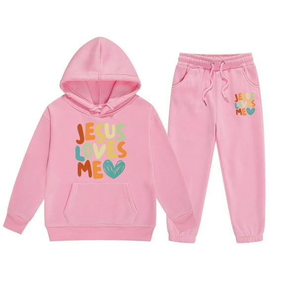 Baby Boy Outfits Kids Casual Long Sleeve Colorful Letter Hooded Sweatshirt Pants Set Girls Sweatsuit Black 2 Years-3 Years