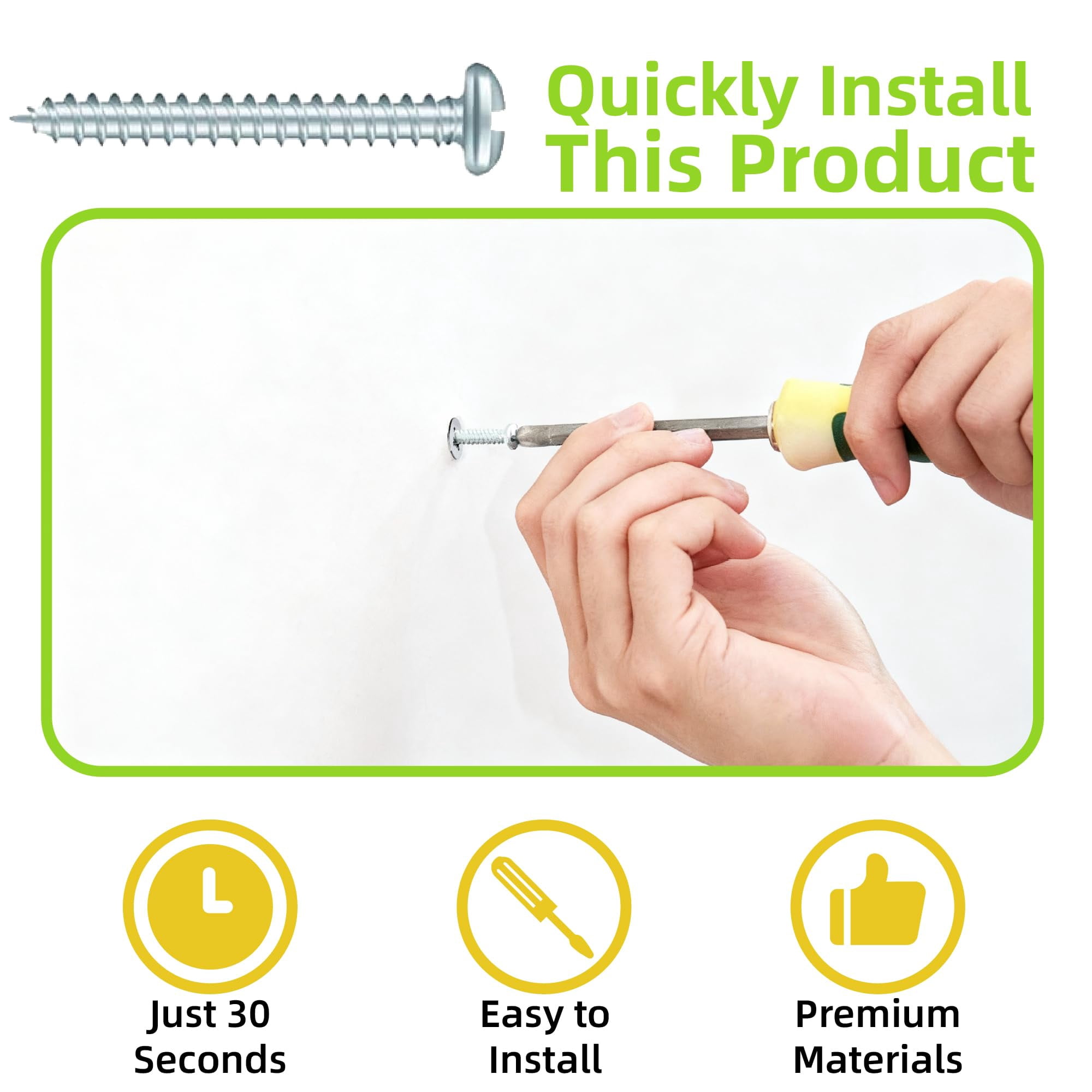 300PCS Self Drilling Drywall Anchors, Nylon Plastic Wall Anchors and Screws for Drywall, No Pre Drill Required for Picture Frames Wall Decor Art, Sheetrock Hangers- 75 Lbs,Black and White