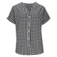thumbnail image 3 of Camisas de Manga Larga para Mujeres Cuello en V de Ajuste Suelto Botón de Manga Corta Lino Túnica Blusa Cuadrado, 3 of 8