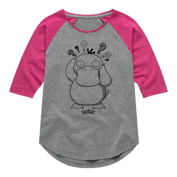 Pokémon - Psyduck Confusion - Girls Raglan Graphic T-Shirt