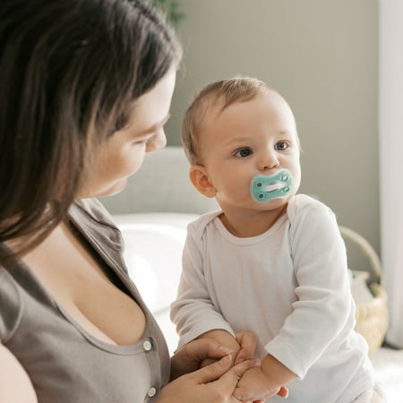 Dr. Brown's Advantage Lightweight One-Piece Silicone Baby Pacifier, Fully Symmetrical Soother, Neutral, 6-18m, BPA Free, 3 Pack