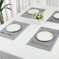 thumbnail image 6 of REGALWOVEN Rustic Placemats Set of 6 Polyesterl Placemats for Dining Table Decor Indoor Outdoor Washable Kitchen Table Mat Wipe Clean Light Gray 18*12in, 6 of 6