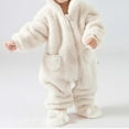 thumbnail image 6 of ibiyuan Baby Winter Clothes 12-18 Months,Baby Girls Long Sleeve Hooded Jumpsuit Romper Outfits Winter Warm Clothes,White,12-18 Months, 6 of 8
