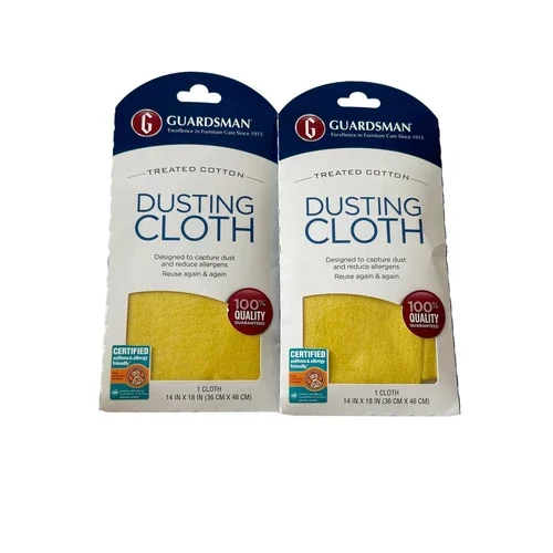 Set Of 2 Guardsman Treated Cotton Yellow Dusting Cloths 14" X 18" New