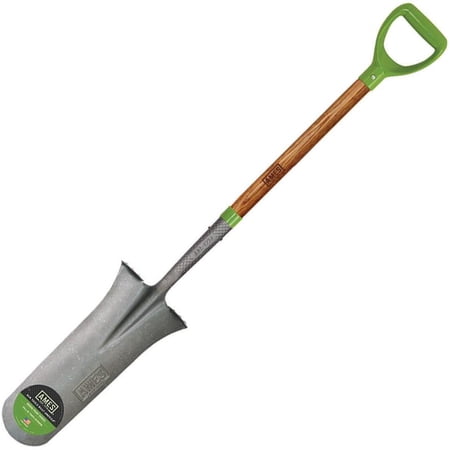 Ames 2531700 Drain Spade 7-1/2 in W Blade Steel Blade Hardwood Handle D-Shaped Handle Green