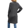 thumbnail image 4 of Seyurigaoka Women Juniors Cardigan, Solid Color Long Sleeve Sweater Coat with Pockets, 4 of 5