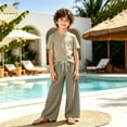 thumbnail image 2 of Gunia Sweatpants For Kids Girls Joggers Lightweight Wide Leg Cooling Pants For Outdoor Activities Breathable Summer Trousers For Loose Fit Outdoor Wear Athletic Pants Khaki 8-9 Years, 2 of 9