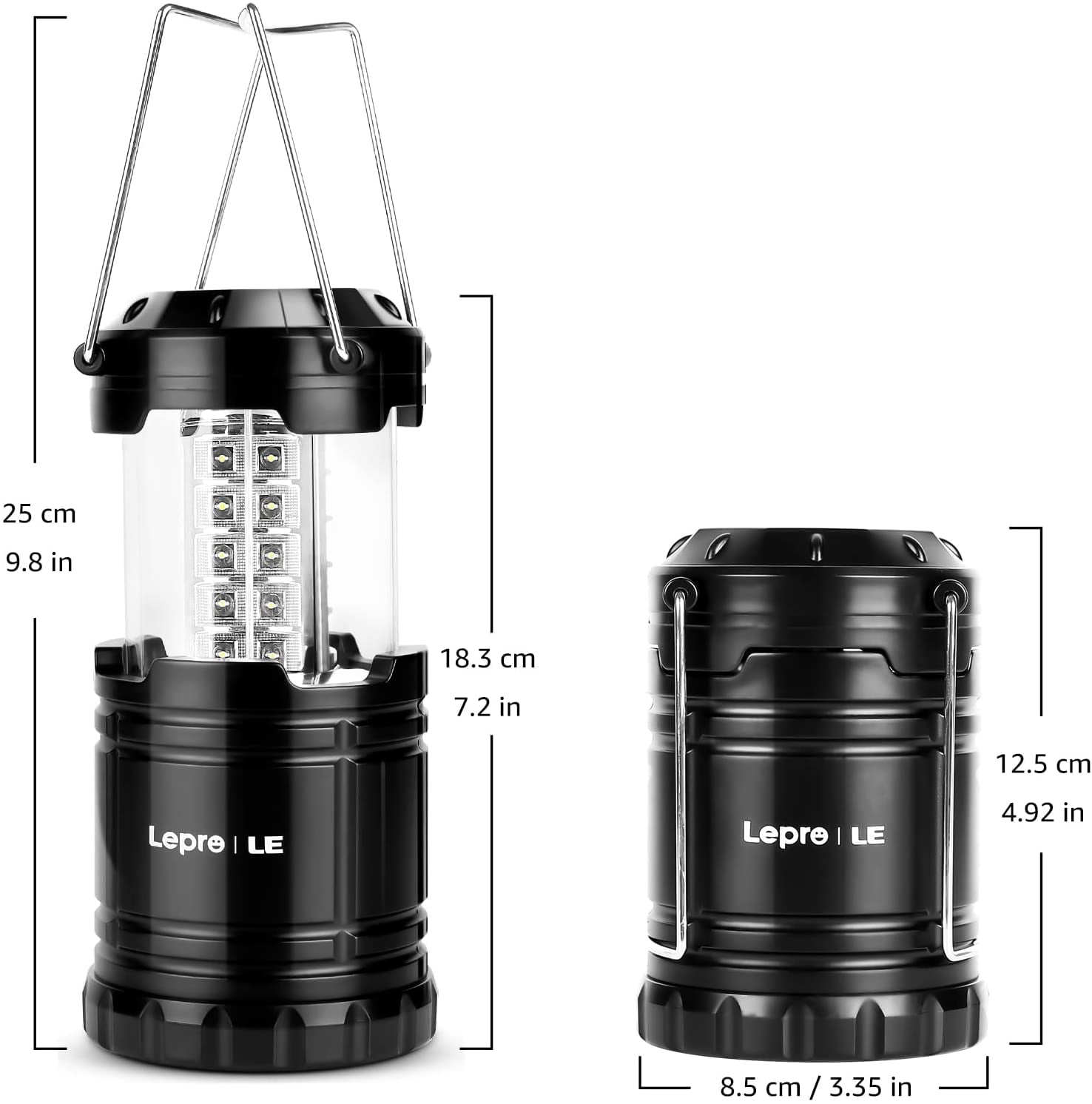 Lichamp 4 Pack Camping Lanterns Rechargeable and Battery Powered