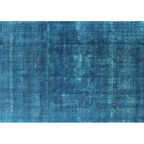 Ahgly Company Indoor Rectangle Oriental Turquoise Blue Industrial Area Rugs, 3' x 5'