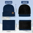 thumbnail image 2 of KOITHOT 5 Pcs Winter Beanie Hat Scarf Touchscreen Gloves Set with Wool Socks for Men Women Navy blue, 2 of 6