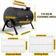 thumbnail image 2 of Portable Tabletop Charcoal Grill Camping Picnic Cooker Air Vent Outdoor, 2 of 5