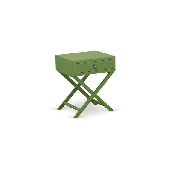 HANE12 Hamilton Square Night Stand End Table with Drawer in Clover Green Finish