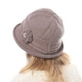 thumbnail image 6 of Women Winter Knit 1920s Vintage Bucket Bowler Hat Round Brim Warm Hat, 6 of 7