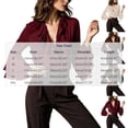 thumbnail image 3 of ClodeEU Women's V Neck Bell Long Sleeve Chiffon Top with Ruffle Hem,Casual Pullover Blouse ,Women's Plus M, 3 of 5