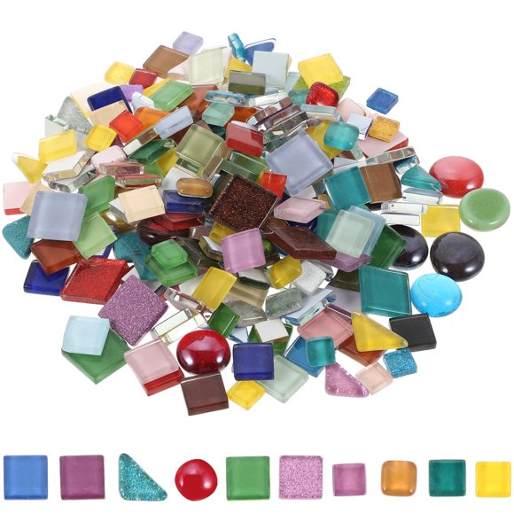 Mosaic Glass Tiles for Crafts Backsplash Hand Decor Home Accents Iridescent Crystal
