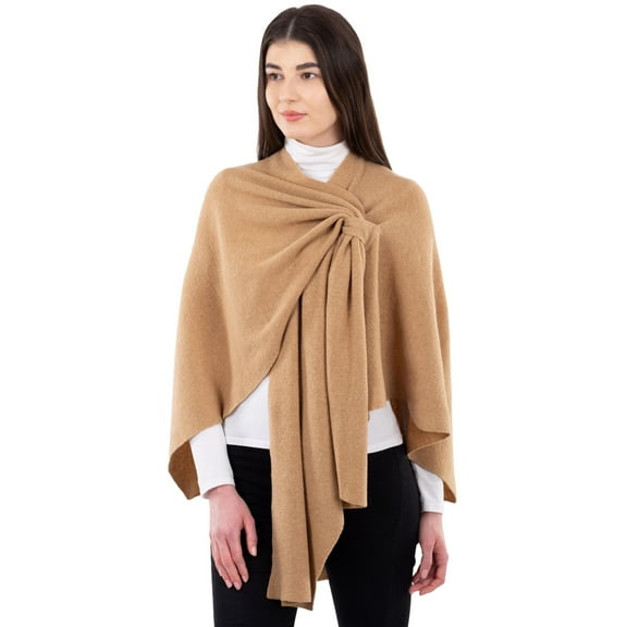 SAOL Draped Shawl Wraps for Women Lightweight Wool Soft Cape / Poncho / Scarf One Size