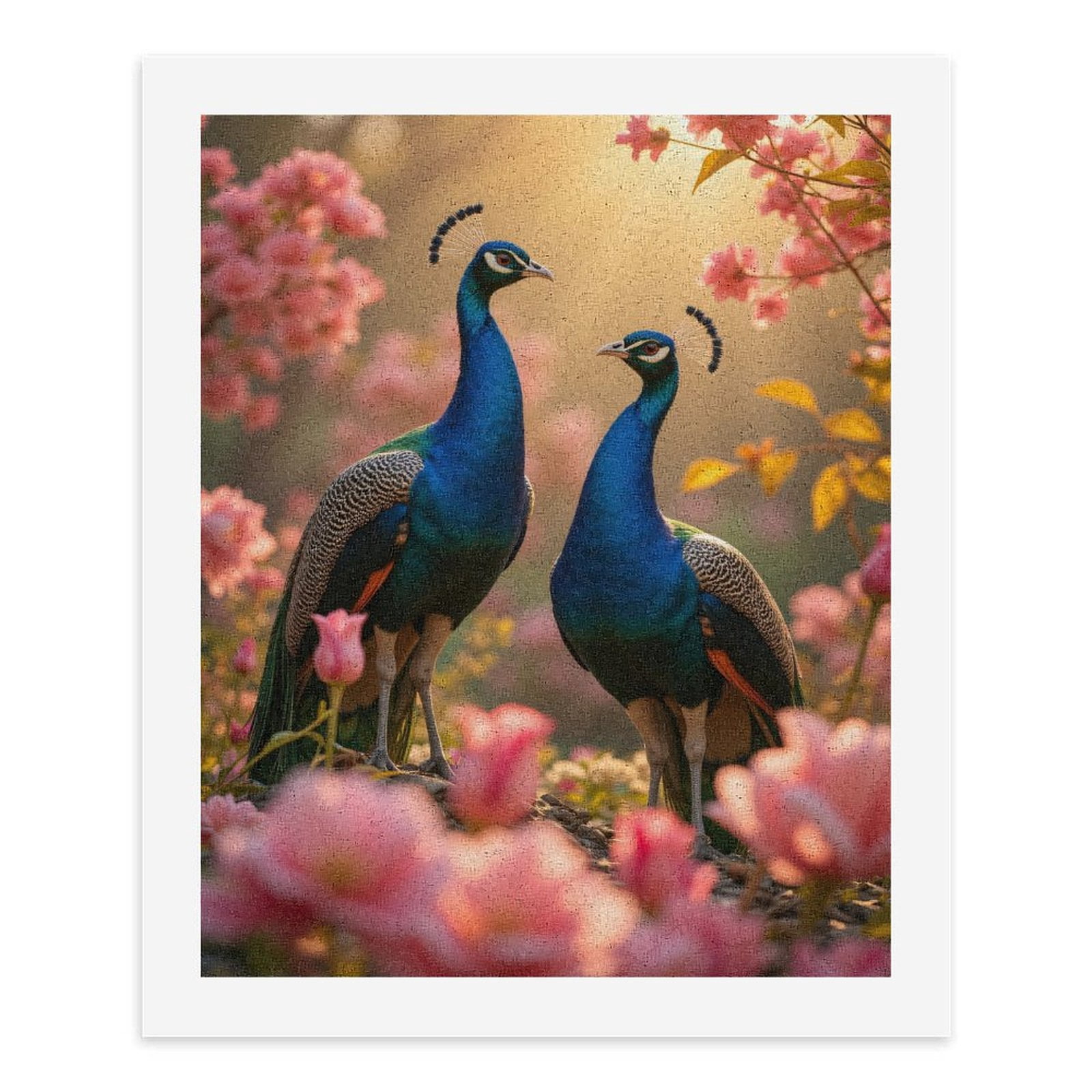 Paint By Numbers Kit for Adults Beginner - DIY Peacocks Blossom Sunrise Scene Canvas Painting Kits for Adults, Frameless Paint By Number for Adults for Home Wall Decor 16x20 Inch