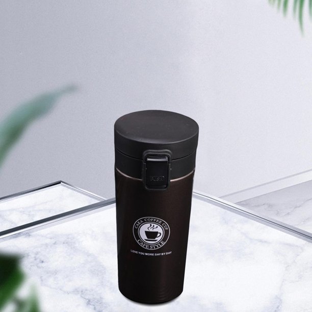 Taza de aislada Taza al vacío de 350 ml Vaso a prueba de de material acero inoxidable, taza de con tapa de limpiar para , té Marrón Soledad vaso aislado