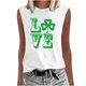 thumbnail image 1 of Patrick's Day Casual Mujer Sin mangas O-cuello Impreso Tops Damas Chaleco Pompotops lopia997290, 1 of 4