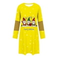 thumbnail image 5 of FDGIU Women's Christmas Sleep Dress, Long Sleeve Comfy Soft Nightie, Round Neck Tshirt Dress Casual House Dress, 5 of 6