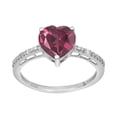 thumbnail image 1 of 8 MM Heart Shape Red CZ 925 Sterling Silver Solitaire Women Ring, 1 of 2